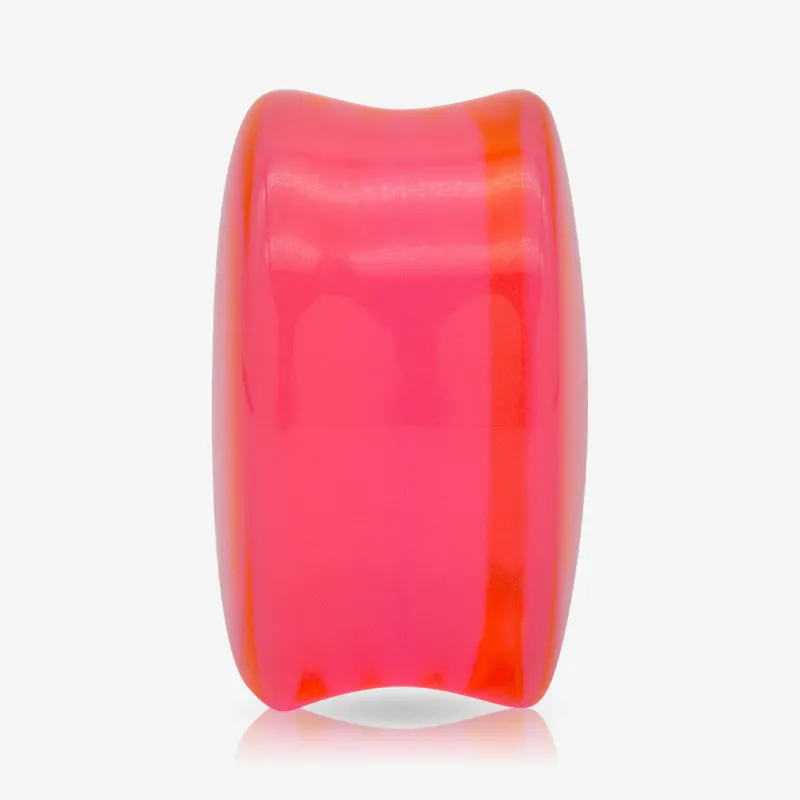 Plug de Acrílico Rosa Translúcido - Convexo - Acrílico