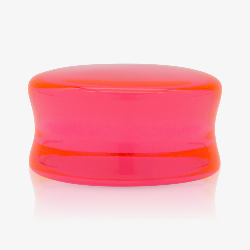 Plug de Acrílico Rosa Translúcido - Convexo - Acrílico
