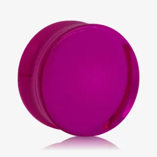 Plug de Acrílico Violeta translúcido com formato convexo visto de frente
