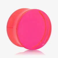 Plug Acrílico Rosa Translúcido Fechado Reto e Confortável