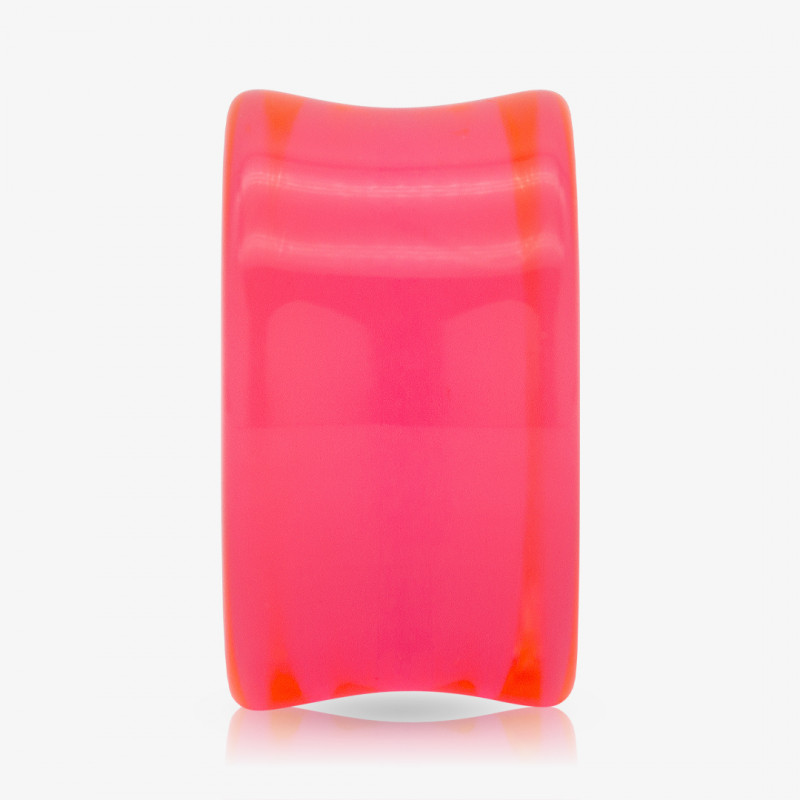 Plug Acrílico Rosa Translúcido Fechado Reto - Acrílico