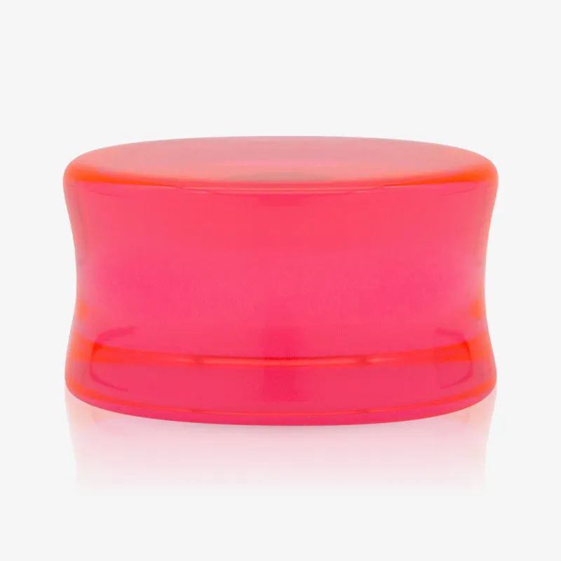 Plug Acrílico Rosa Translúcido Fechado Reto - Acrílico