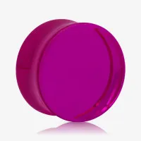 Plug Acrílico Violeta Translúcido Fechado e Confortável