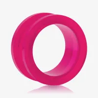 Alargador de Acrílico Rosa com rosca e efeito translúcido