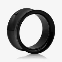 Alargador de Acrílico Preto Flangeado com Design Vazado