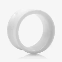 Alargador de Acrílico Branco flangeado com design vazado