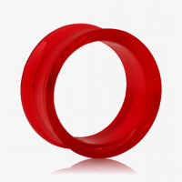 Alargador de Acrílico Vermelho Translúcido Flangeado
