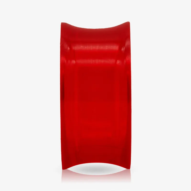 Alargador de Acrílico Vermelho Translúcido - Flangeado - Acrílico