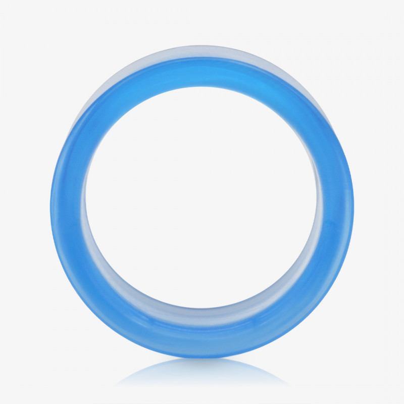 Alargador de Acrílico Azul Translúcido - Flangeado - Acrílico