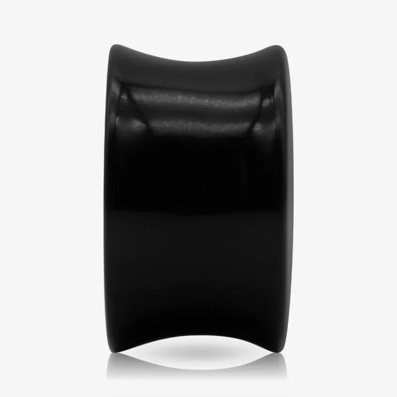 Plug de Acrílico Preto - Redondo com Coração - Acrílico