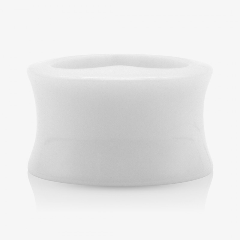 Plug de Acrílico Branco - Redondo com Coração - Acrílico