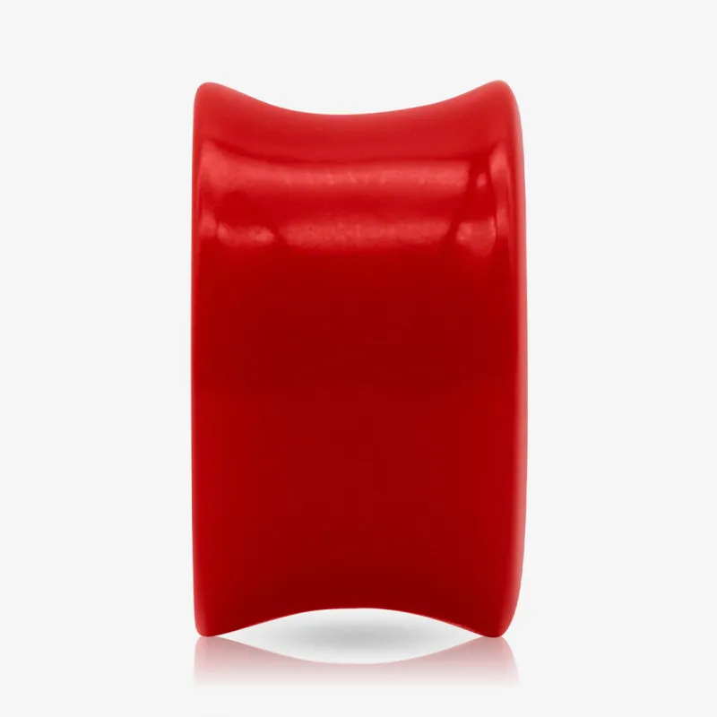 Plug de Acrílico Vermelho - Redondo com Coração - Acrílico