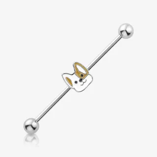 Piercing Transversal de Aço Cirúrgico - Cute Corgi - Piercings Transversal