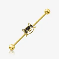 Piercing Transversal Frajolinha dourado com design exclusivo