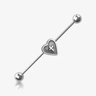 Piercing Transversal de Aço Cirúrgico - Sagrado Coração - Piercings Transversal