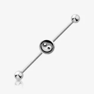 Piercing Transversal Ying Yang de aço cirúrgico com símbolo Yin Yang