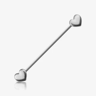 Piercing Transversal de Aço Cirúrgico - Duplo Coração - Piercings Transversal