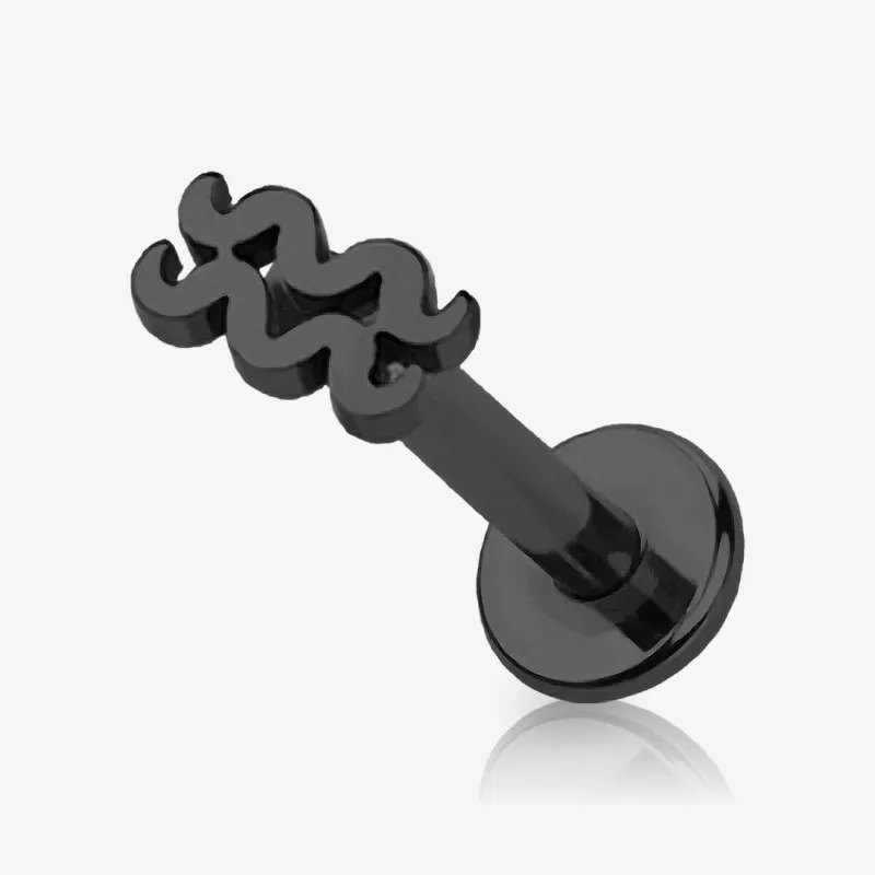 Piercing Labret Símbolos do Zodíaco Preto - Piercings de Tragus