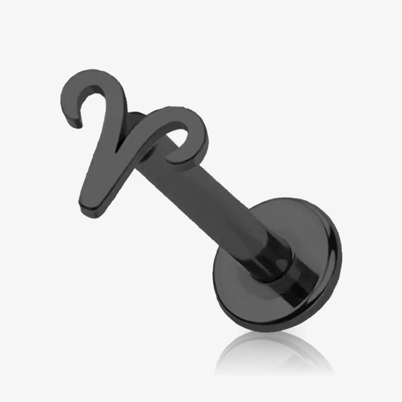 Piercing Labret Símbolos do Zodíaco Preto - Piercings de Tragus