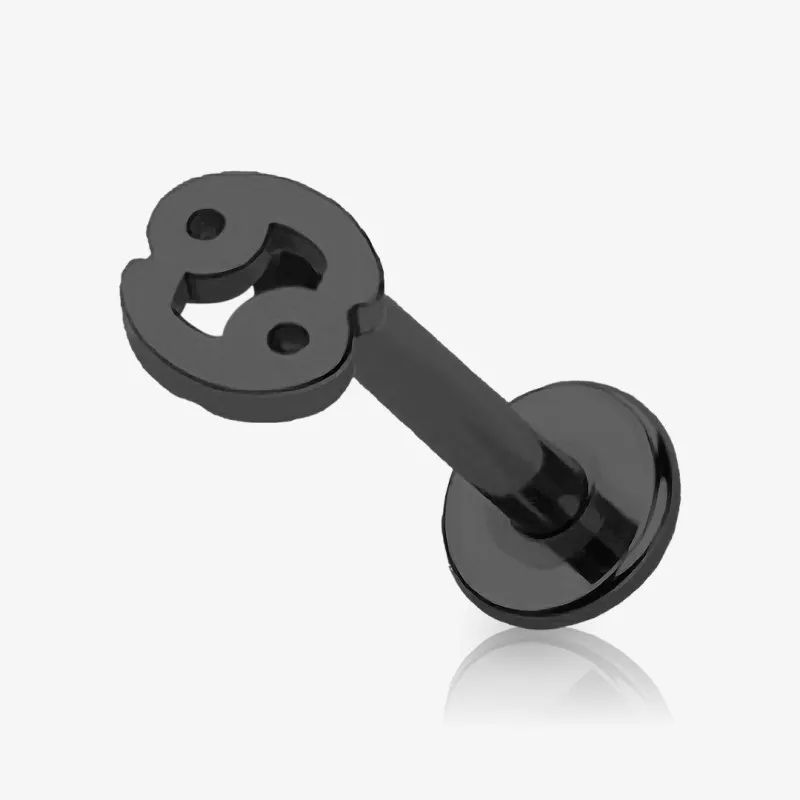 Piercing Labret Símbolos do Zodíaco Preto - Piercings de Tragus