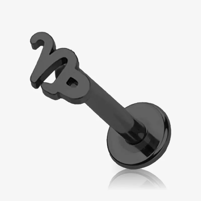 Piercing Labret Símbolos do Zodíaco Preto - Piercings de Tragus