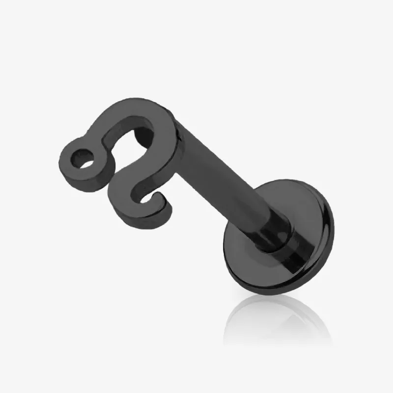 Piercing Labret Símbolos do Zodíaco Preto - Piercings de Tragus