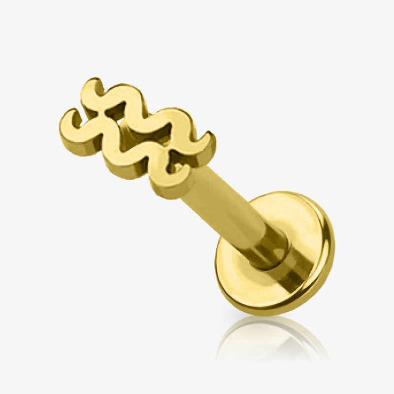 Piercing Labret Símbolos do Zodíaco Dourado - Piercings de Tragus