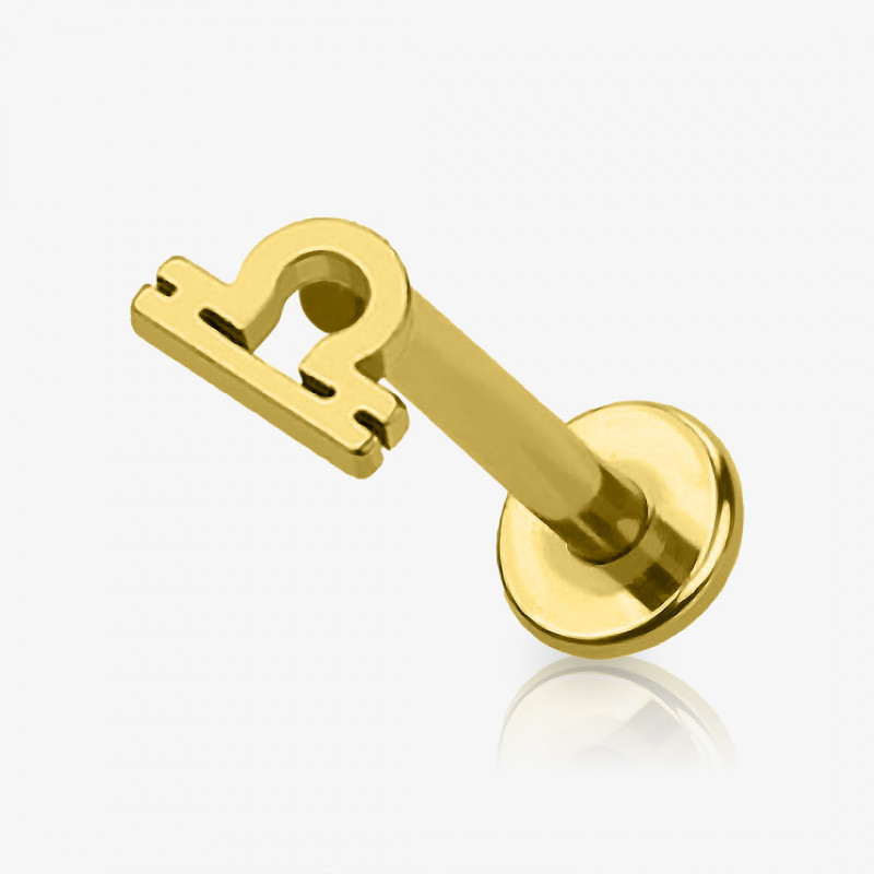 Piercing Labret Símbolos do Zodíaco Dourado - Piercings de Tragus