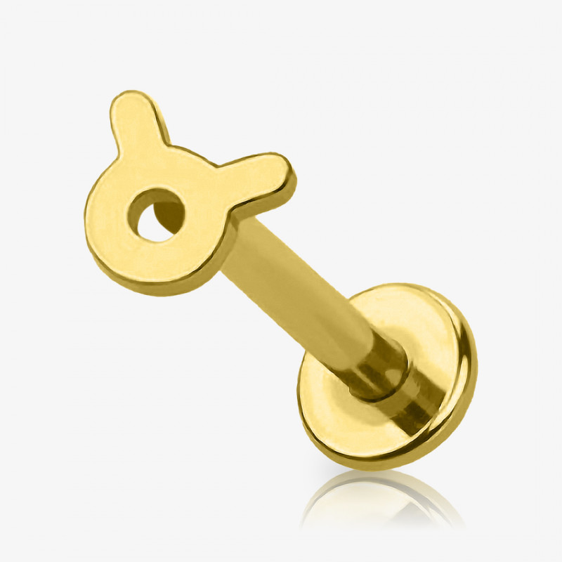 Piercing Labret Símbolos do Zodíaco Dourado - Piercings de Tragus