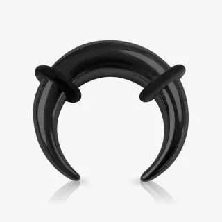 Meia lua Aço Preto com 2 Anéis - Meia Lua