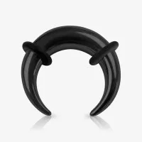 Alargador Meia Lua Aço Preto com Anéis: Ousado | ALARGS