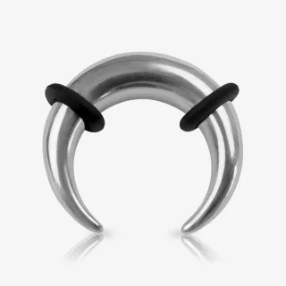 Meia lua Aço com 2 Anéis - Meia Lua