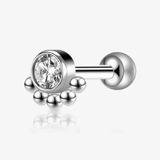 Piercing Cartilagem Cristal delicado em aço cirúrgico com arco para cartilagem