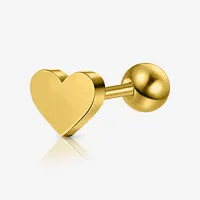 Piercing Cartilagem Coração em Aço Cirúrgico Dourado