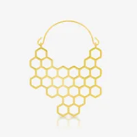 Brinco Dourado Colmeia Unidade com Design Moderno e Único
