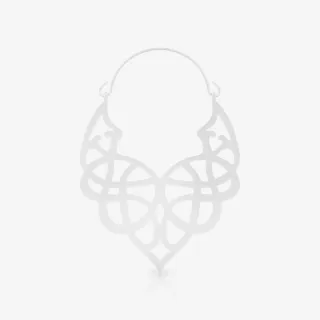 Brinco Arabescos Unidade com design prateado estilo arabesco