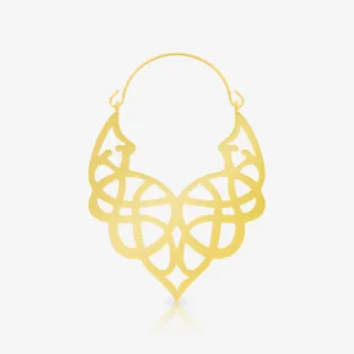 Brinco Arabescos Dourado Unidade com detalhe ornamental feminino
