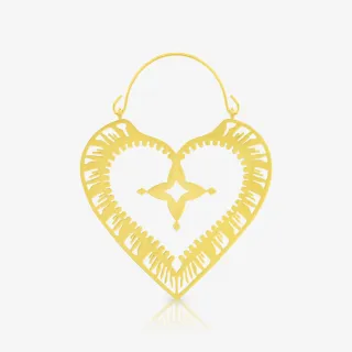 Brinco Dourado Coração Unidade com design delicado em formato de coração