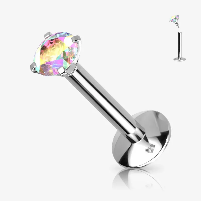 Piercing Labret de Aço Cirúrgico - Zircônia Ponto de Luz - Piercings Labret / Monroe