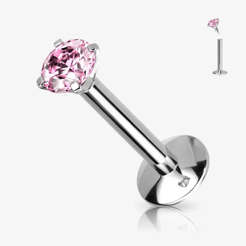 Piercing Labret de Aço Cirúrgico - Zircônia Ponto de Luz - Piercings Labret / Monroe