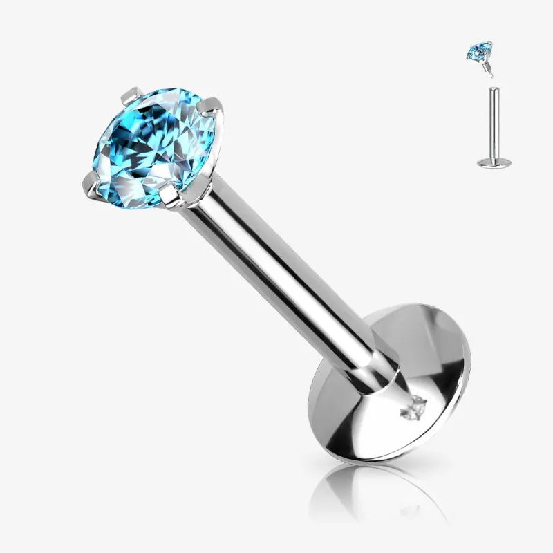 Piercing Labret de Aço Cirúrgico - Zircônia Ponto de Luz - Piercings Labret / Monroe