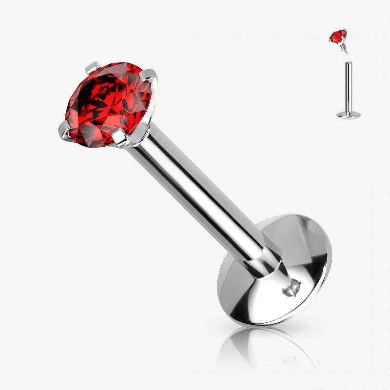 Piercing Labret de Aço Cirúrgico - Zircônia Ponto de Luz - Piercings Labret / Monroe