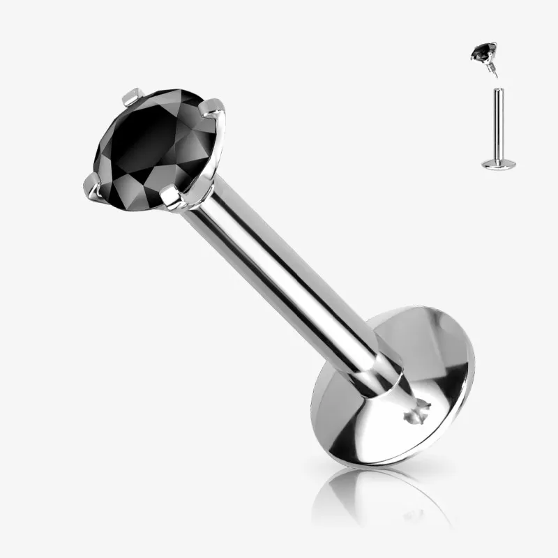 Piercing Labret de Aço Cirúrgico - Zircônia Ponto de Luz - Piercings Labret / Monroe