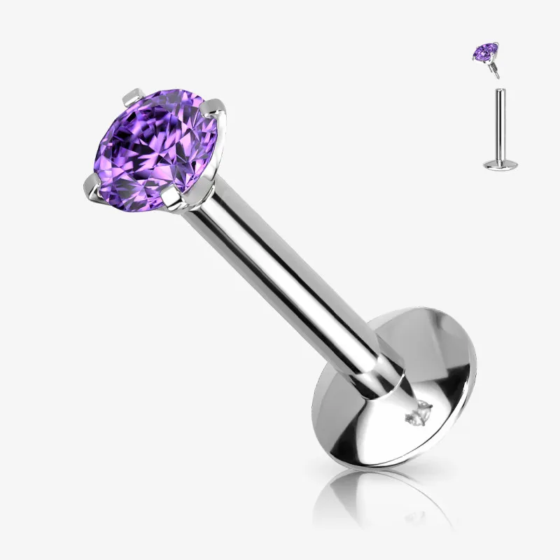 Piercing Labret de Aço Cirúrgico - Zircônia Ponto de Luz - Piercings Labret / Monroe