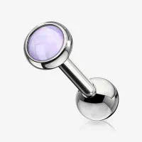 Piercing Barbell Opala Lilás - Aço Cirúrgico e Estilo