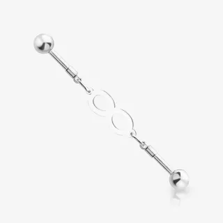Piercing Cartilagem Pêndulo com símbolo do infinito em aço cirúrgico