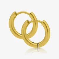 Brinco de Argola Articulada Dourado com Fecho Seguro