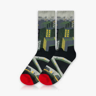 Meia Cano Alto Paisagem Urbana - Meias Divertidas