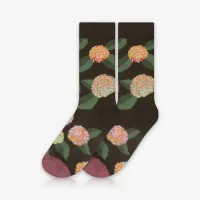 Meia Cano Alto Floral Cinza é na ALARGS