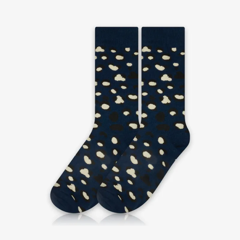 Meia Cano Alto Animal Print Azul - Meias Divertidas